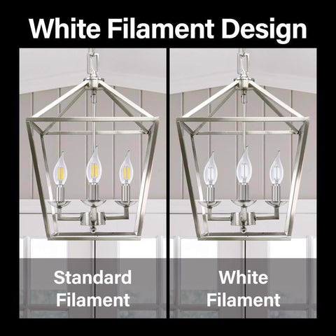 Feit White BA10 E12 (Candelabra) Filament LED Bulb Soft White 40 Watt Equivalence 2 pk