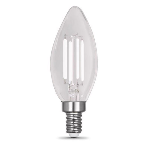 Feit White B10 E12 (Candelabra) Filament LED Bulb Daylight 100 Watt Equivalence 2 pk