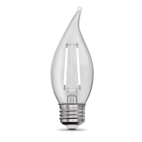 Feit White BA10 E26 (Medium) Filament LED Bulb Daylight 60 Watt Equivalence 2 pk