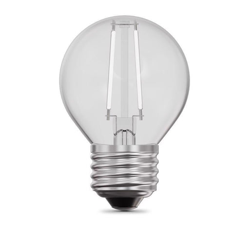 Feit White G16.5 E26 (Medium) Filament LED Bulb Soft White 60 Watt Equivalence 2 pk