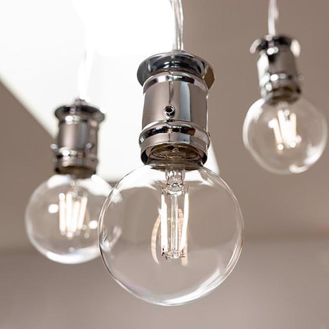 Feit White G16.5 E26 (Medium) Filament LED Bulb Soft White 60 Watt Equivalence 2 pk