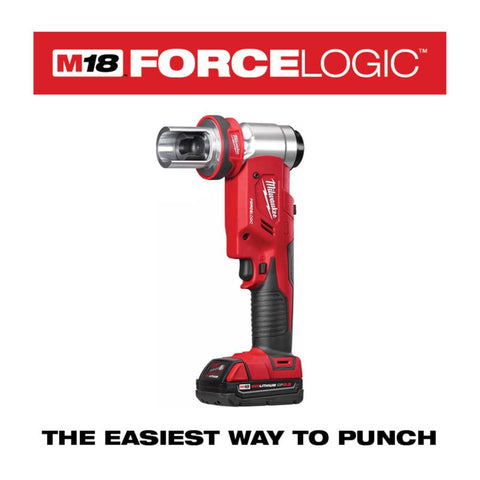 Milwaukee M18 Force Logic Stainless Steel 6-Ton Knockout Punch Set 18 pc