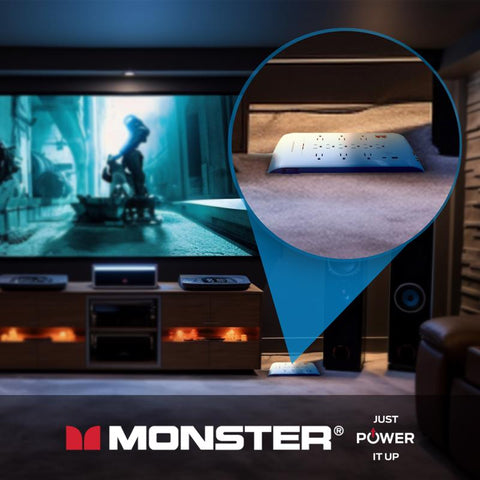 Monster Just Power it Up 6 ft. L 12 outlets Surge Protector w/USB White 4050 J