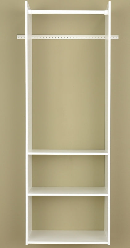 Easy Track RV1472 Series Tower Closet, White, 5/8 in W, 72 in H, 3-Shelf