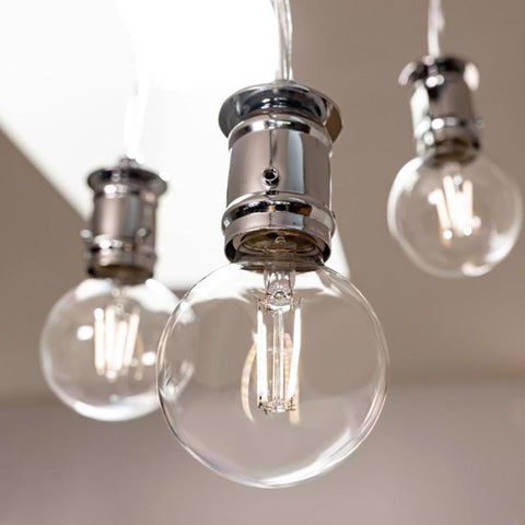 Feit White G25 E26 (Medium) Filament LED Bulb Soft White 40 Watt Equivalence 3 pk
