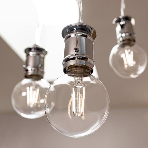 Feit White G25 E26 (Medium) Filament LED Bulb Soft White 60 Watt Equivalence 3 pk