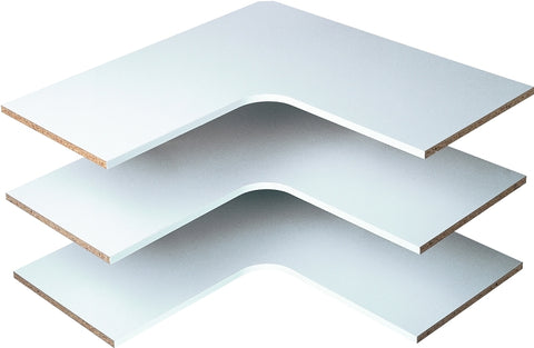 Easy Track RS3003 Corner Shelf, White, 14 in L, 29-7/8 in W