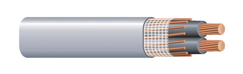 Southwire 4/4/4CX150 Service Entrance Cable, 3 -Conductor, Copper Conductor, PVC Insulation, Gray Sheath, 600 V