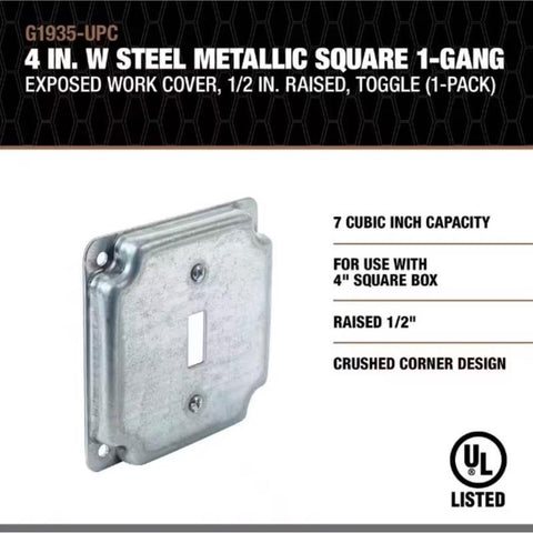 Southwire Square Steel Toggle Switch Cover