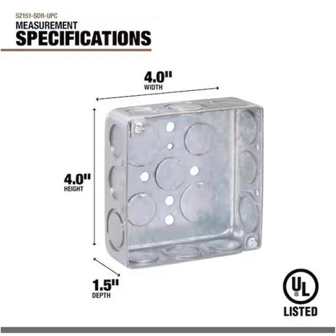 Southwire Old Work 21 cu in Square Galvanized Steel Electrical Box Gray