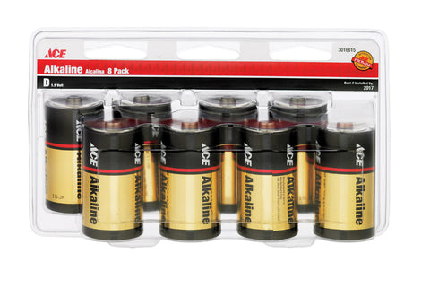 Ace D Alkaline Batteries 1.5 volts 8 pk