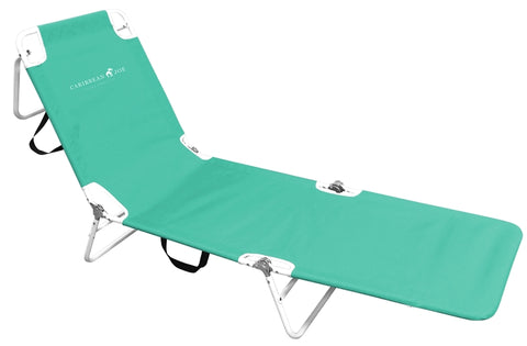 Caribbean Joe CJ-7760 Beach Lounge Chair, 22 in W, 71.65 in D, 10-1/4 in H, Polyester Seat, Pack of 4