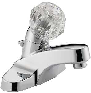 Peerless P188621LF Bathroom Faucet, 1.2 gpm, 1-Faucet Handle, Brass, Chrome Plated, Knob Handle, Standard Spout