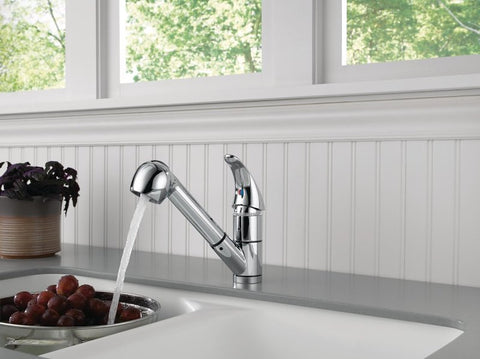 Peerless Tunbridge Series P18550LF Pull-Out Faucet, 1.8 gpm, 1-Handle, 3-Faucet Hole, Metal, Chrome Plated