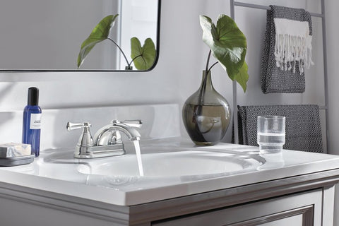 Peerless Elmhurst Series P2465LF Centerset Bath Faucet, 1 gpm, 2-Handle, 3-Faucet Hole, Chrome Plated