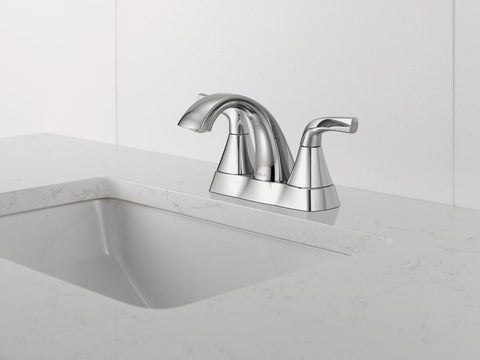 Peerless Parkwood Series P2535LF Centerset Lavatory Faucet, 1 gpm, 2-Handle, 3-Faucet Hole, Zinc, Chrome