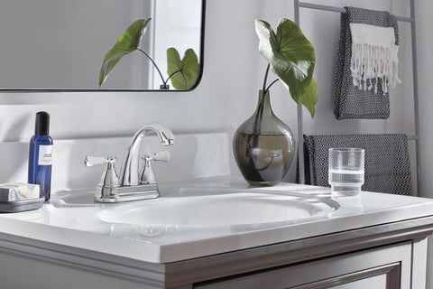 Peerless Elmhurst P2565LF Bath Faucet, 1 gpm, 2-Handle, 3-Faucet Hole, Zinc, Chrome, 4 in Faucet Centers