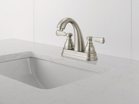 Peerless Elmhurst Series P2565LF-BN Centerset Bath Faucet, 1 gpm, 2-Handle, 3-Faucet Hole, Zinc, Brushed Nickel