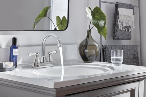 Peerless Elmhurst Series P2665LF Centerset Bathroom Faucet, 1 gpm, 2-Handle, 3-Faucet Hole, Zinc, Chrome