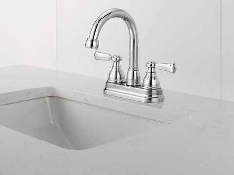 Peerless Elmhurst Series P2665LF Centerset Bathroom Faucet, 1 gpm, 2-Handle, 3-Faucet Hole, Zinc, Chrome