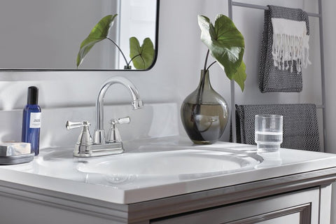 Peerless Elmhurst Series P2665LF Centerset Bathroom Faucet, 1 gpm, 2-Handle, 3-Faucet Hole, Zinc, Chrome