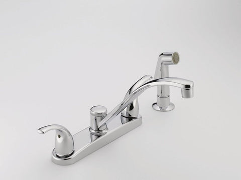 Peerless Tunbridge Series P299508LF Two-Handle Kitchen Faucet, 1.8 gpm, 2-Handle, 4-Faucet Hole, Chrome Plated