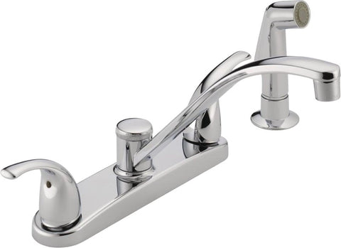 Peerless Tunbridge Series P299508LF Two-Handle Kitchen Faucet, 1.8 gpm, 2-Handle, 4-Faucet Hole, Chrome Plated