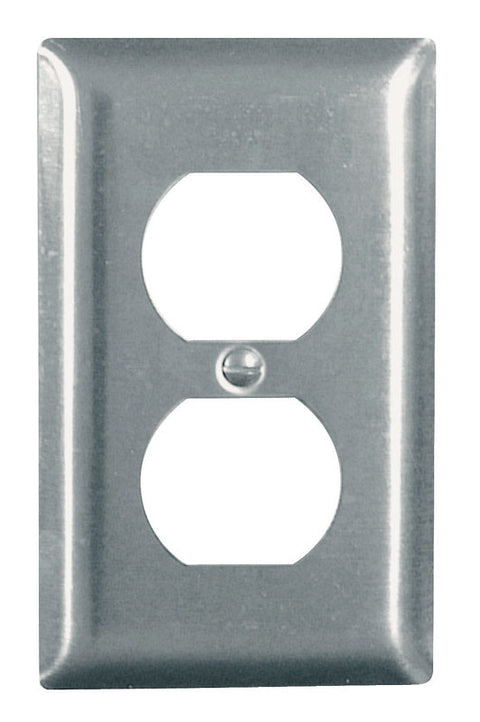 Pass & Seymour 1 gang Silver Stainless Steel Duplex Outlet Wall Plate 1 pk