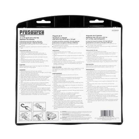 ProSource FH-013 Ratchet Tie-Down Strap Set, Reflective