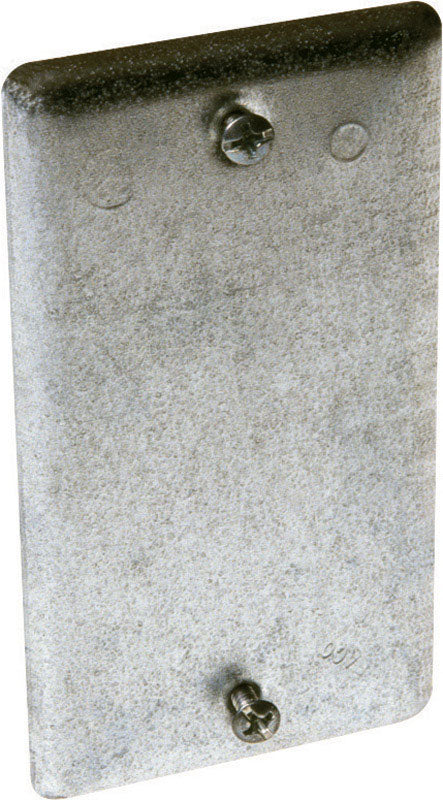 Raco Rectangle Steel 1 gang Blank Box Cover For Exposed Work Application Gray