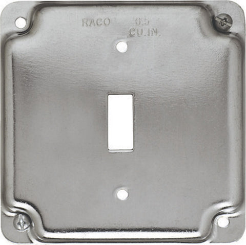 Raco Square Steel Electrical Cover For 1 Toggle Switch Gray