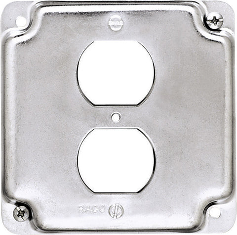 Raco Square Steel Electrical Cover For 1 Duplex Receptacle Gray