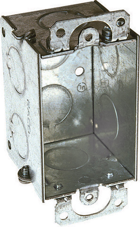 Raco 4-1/4 in. H Rectangle 1 Gang Switch Box 1/2 in. Gray Steel