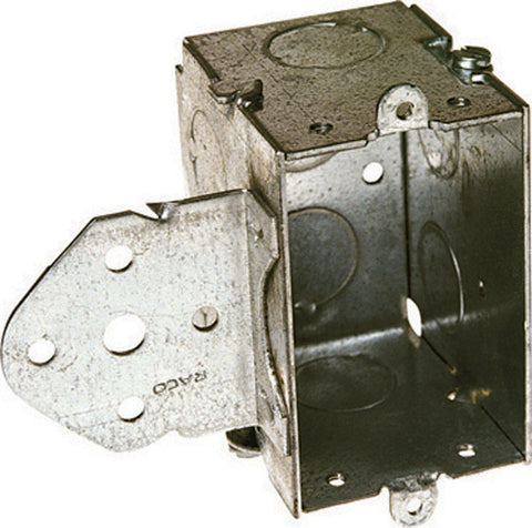 Raco 3-3/8 in. H Rectangle 1 Gang Switch Box 1/2 in. Gray Steel