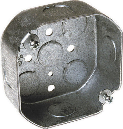 Raco 4 in. H Octagon 1 Gang Junction Box 1/2 in. Gray Steel