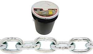 Baron PC30516P Proof Coil Chain, 5/16 in, 92 ft L, 30 Grade, Steel, Zinc