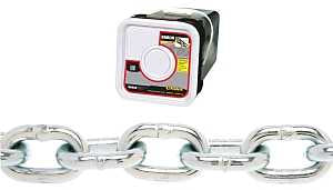 Baron PC30516SP Proof Coil Chain, 5/16 in, 75 ft L, 30 Grade, Steel, Zinc