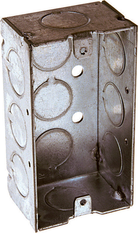 Raco 4 in. H Rectangle 1 Gang Outlet Box 1/2 in. Gray Steel