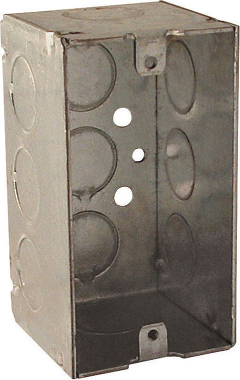 Raco 4 in. H Rectangle 1 Gang Outlet Box 1/2 in. Gray Steel