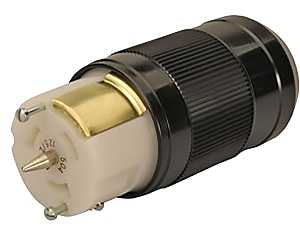 Reliance Controls LL550C Twist Lock Power Cord Connector, 50 A, 125/250 VAC, Black