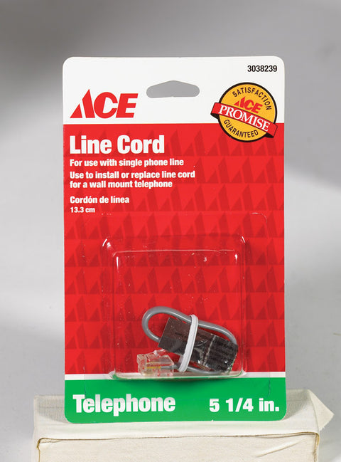 Ace 5.3 ft. L Metallic Telephone Line Cord