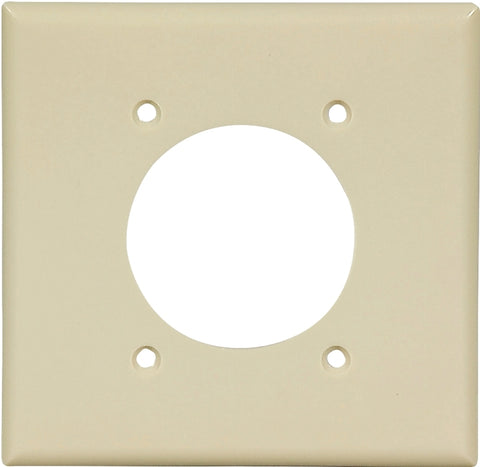 Eaton Wiring Devices 2168V-BOX Power Outlet Wallplate, 4-1/2 in L, 4-9/16 in W, 2 -Gang, Thermoset, Ivory