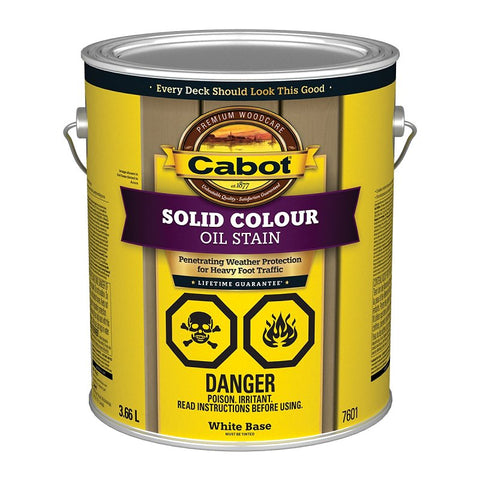Cabot 7600 Series 7601C Deck Stain, White, Pack of 4