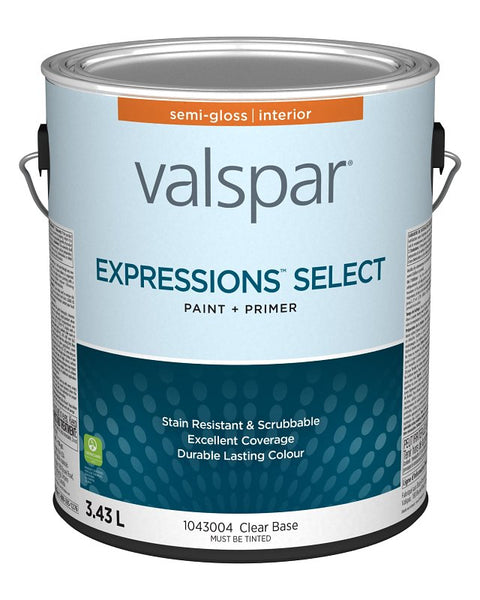 Expressions Select 029.1043004.007 Interior Paint and Primer, Semi-Gloss, Clear, 1 gal, 37 sq-m Coverage Area, Pack of 4