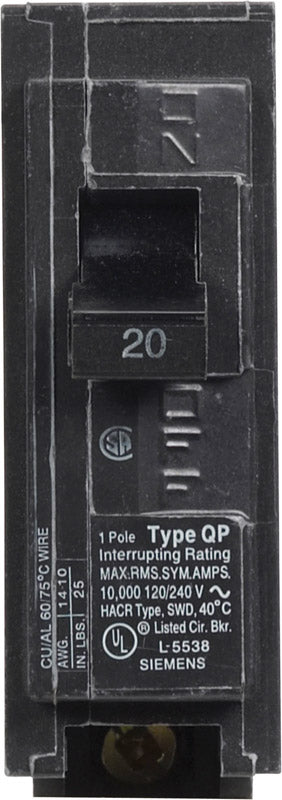 Siemens HomeLine Single Pole 20 amps Circuit Breaker