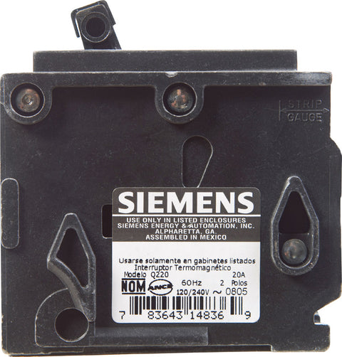 Siemens HomeLine Double Pole 20 amps Circuit Breaker