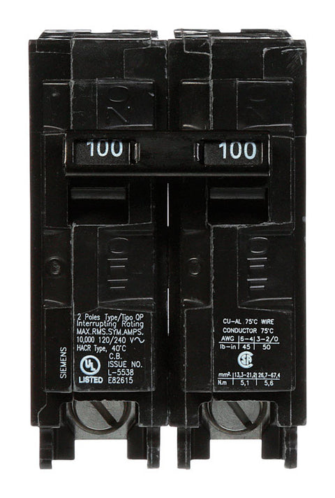Siemens HomeLine Double Pole 100 amps Circuit Breaker