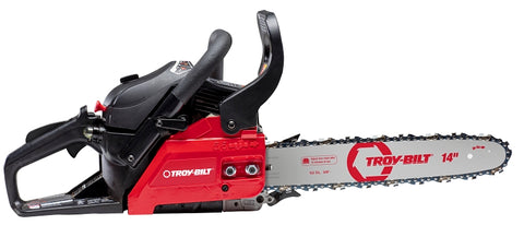 Troy-Bilt 41AY4214766 Chainsaw, Gas, 42 cc Engine Displacement, 2-Stroke, Air Cooled, Full Crank Engine, 14 in L Bar