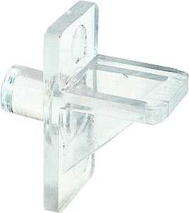 Prime-Line U 10136 Shelf Support Peg 5 lb, Plastic, Clear, Wall Mounting, 8/PK