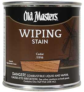 Old Masters 11916 Wiping Stain, Cedar, Liquid, 0.5 pt, Can